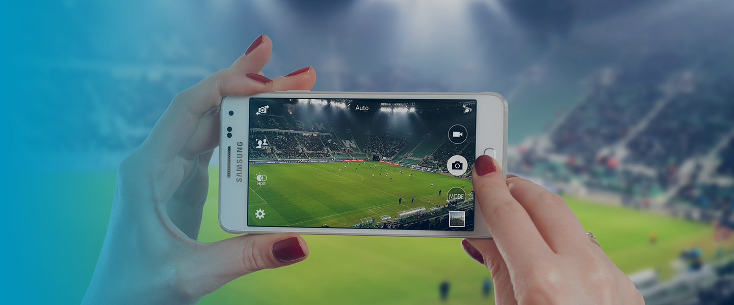 Picture of mobile in a stadium